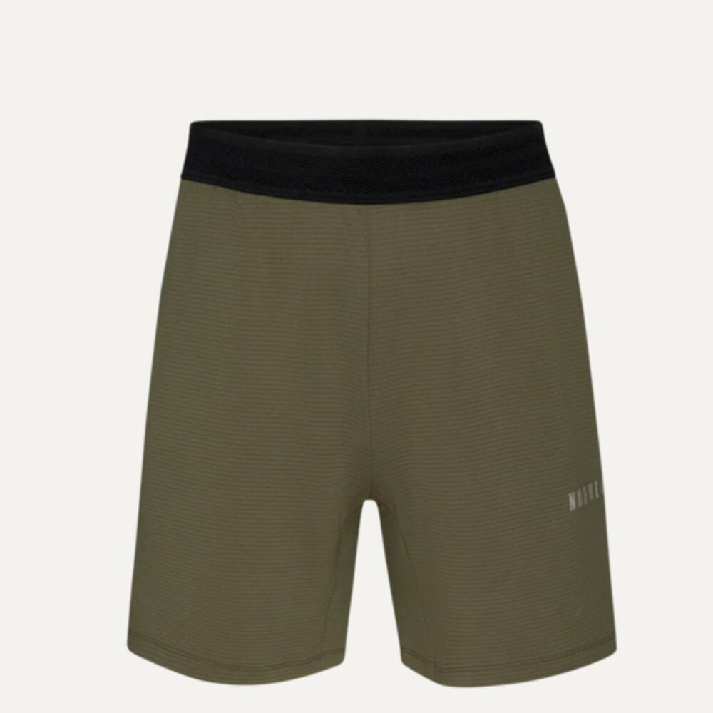NWT NOBULL Men's Army Green Textured Knit Shorts (7 inch) - Picture 7 of 9